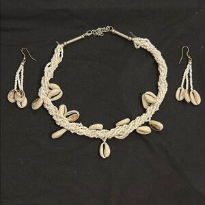 Cream and Tan Organic Necklace with Sculptural Design